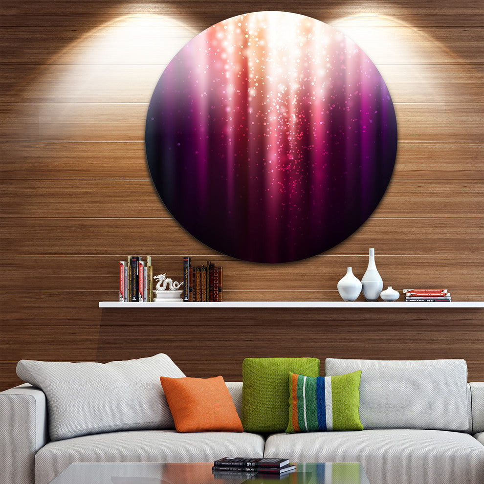 Purple With Magic Light, Abstract Round Metal Wall Art, 11"