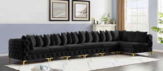 Tremblay Modular Sectional, Black, L-Shaped, 7-Piece: Armless (5), Corner (2)