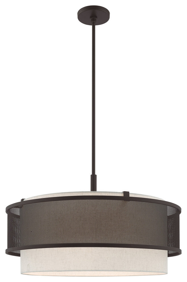 Livex Lighting Bronze 4 + 1 * Light Pendant Chandelier