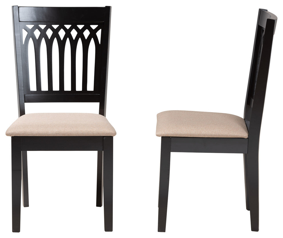 Marsala Modern Collection, Beige/Dark Brown, Dining Chair