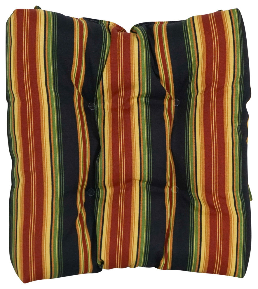 16" Patterned Outdoor Square Tufted Chair Cushions, Set of 6, Lyndhurst Raven