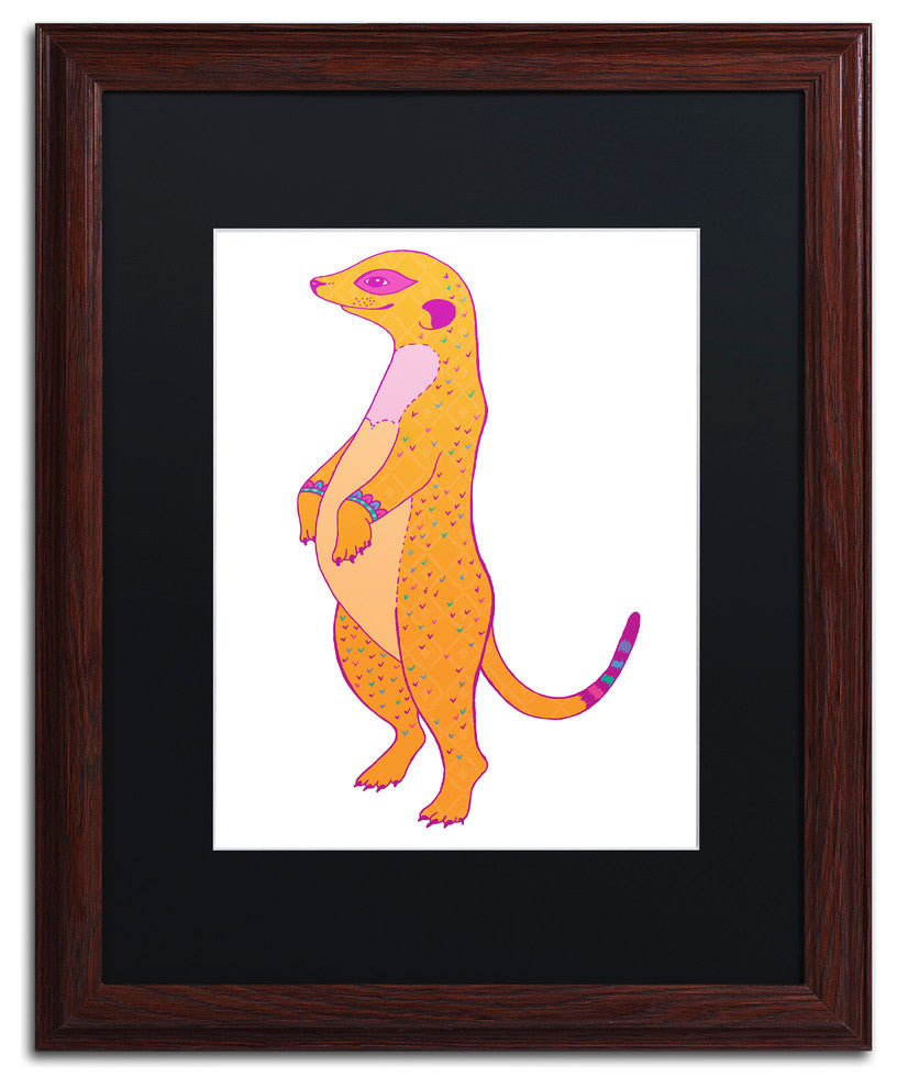 Hello Angel ''Happy Meer'' Art, Wood Frame, Black Mat, 20x16