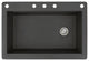 Radius 33" silQ Granite Drop-in Single Bowl Kitchen Sink with 5 Holes in Black