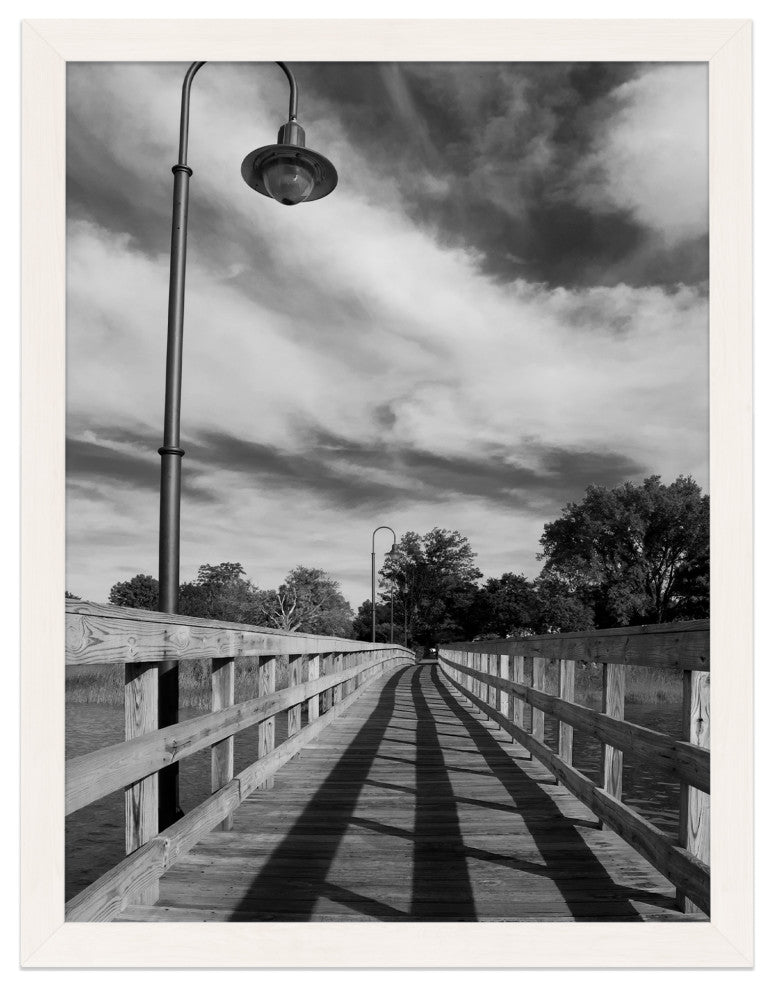 Follow the Lines Rural Landscape Framed Photo Paper Wall Art Prints, White, 16" X 20"