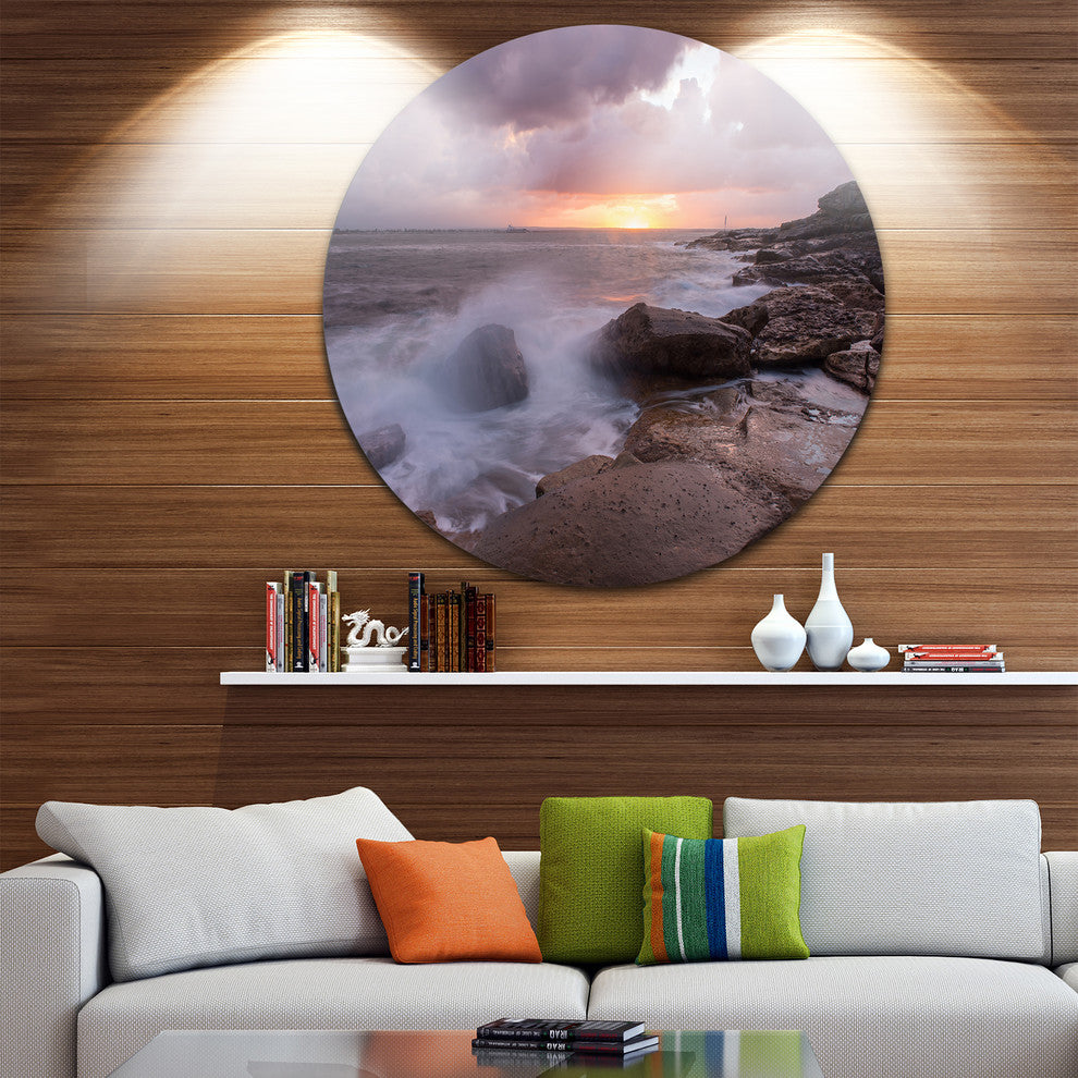 Stormy Waves In Beautiful Australia Beach, Seashore Disc Artwork, 36"