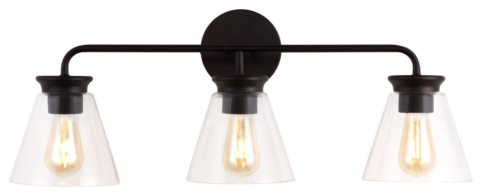 Kondo Modern Farmhouse Iron LED Vanity, 3-Light