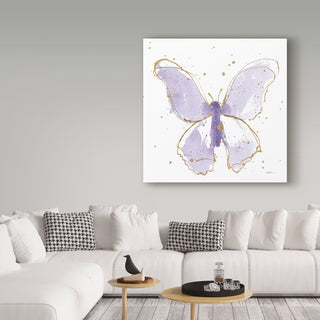 Shirley Novak 'Gilded Butterflies Ii Lavender' Canvas Art, 24"x24"
