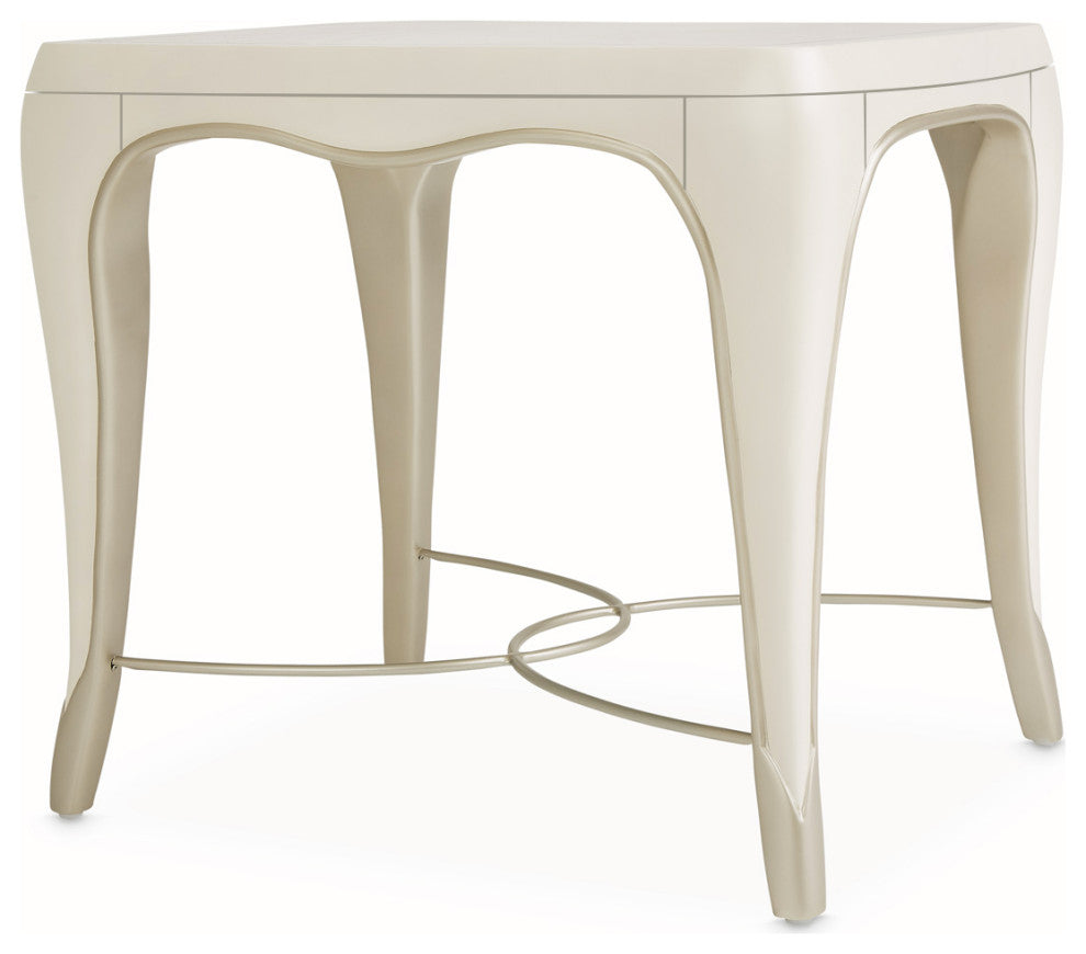 London Place Rectangular End Table - Creamy Pearl