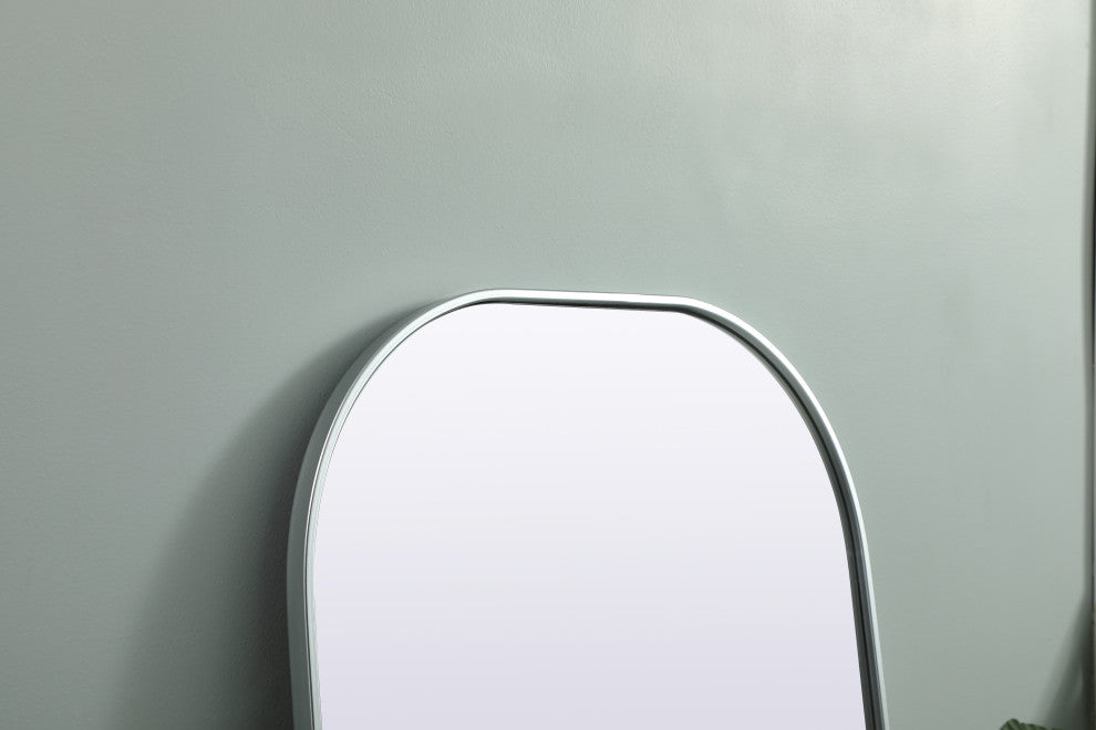 Metal Frame Arch Full Length Mirror 28X66 Inch, Silver