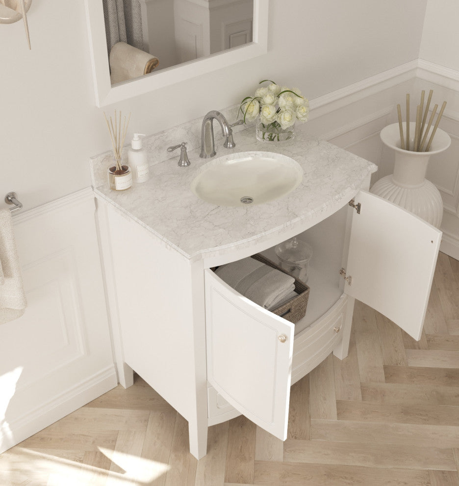 Estella Single Vanity, White, 32"