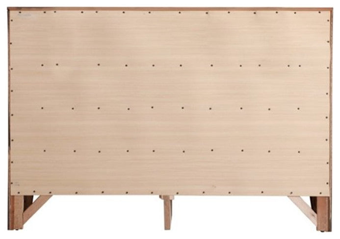Maklaine Contemporary Engineered Wood 8 Drawer Dresser in Cherry