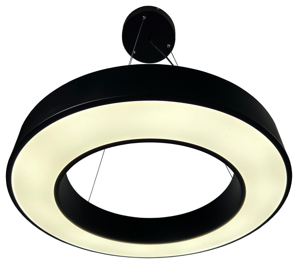 Yatziri Bold Integrated LED Black Circular Pendant