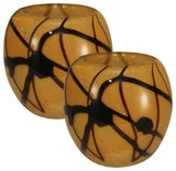 San LuisArt Glass Candle Holder, 2-Piece Set