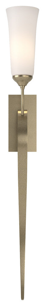 Sweeping Taper ADA Sconce, Soft Gold Finish, Opal Glass, Incandescent