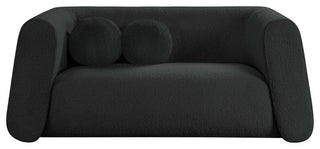 Abbington Boucle Fabric Upholstered Loveseat, Black