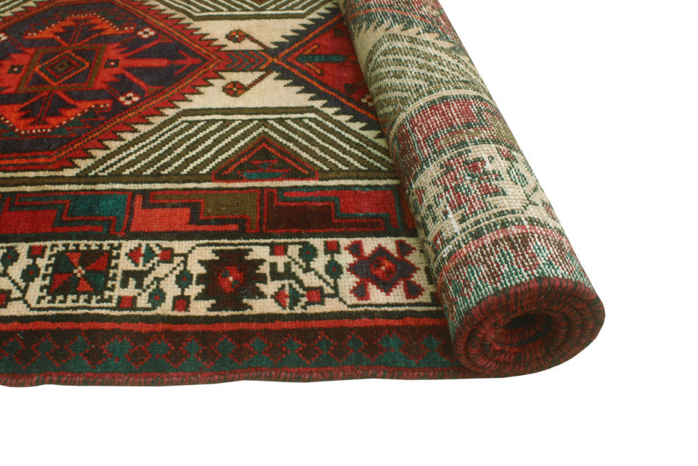 Fine Vintage Distressed Elizabet Burgundy/Ivory Runner, 3'3x10'7