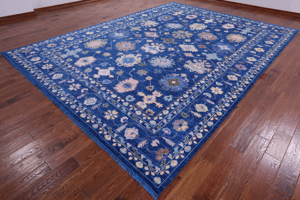 Turkish Oushak Handmade Wool Rug 10' 2" X 13' 9" - Q13560