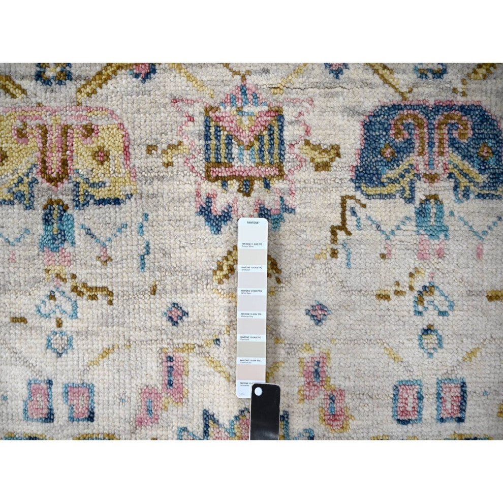Ivory Hand Knotted Mahal Design Wool vegetable Dyes Oriental Rug 5'10"x8'10"