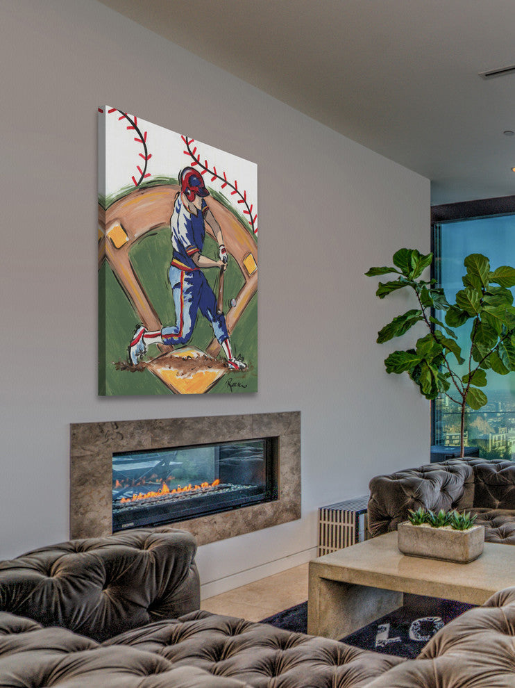Marmont Hill, "Baseball Player" by Reesa Qualia Painting Wrapped Canvas, 30x45