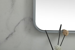 Ellis Soft Corner Metal Square Mirror 30x30 Inch, Silver