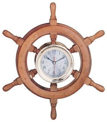 30" Captain's Ship Wheel Clock