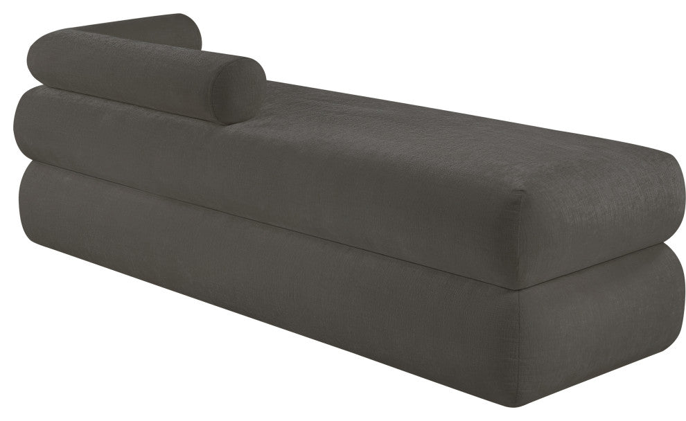 Kennedy Upholstered Bench, Gray, Chenille Fabric