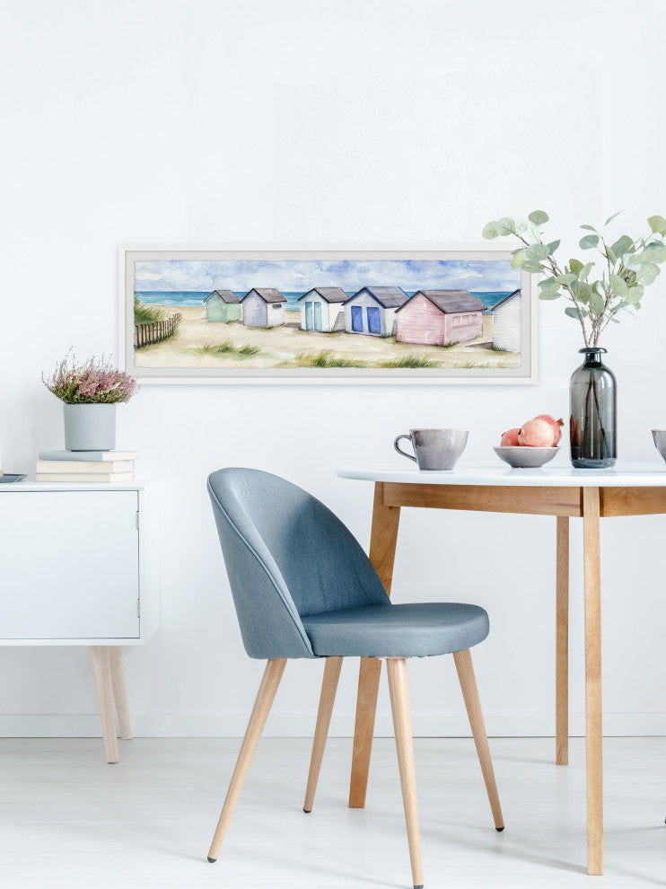 "Lead Me to the Beach" Framed Painting Print, 30x10