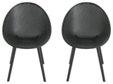 GDF Studio Outdoor Polypropelene Plastic Gable Dining Chairs, Set of 2, Black