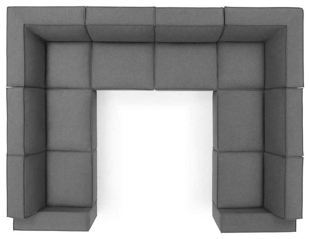 Modular Sectional Sofa Set, Charcoal Gray, Fabric, Modern, Hospitality