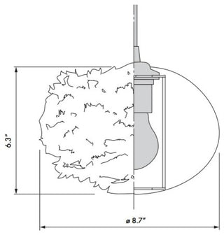 Eos Micro Plug-In Pendant, White/Gray