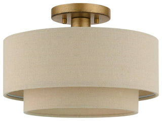 Bellingham 1-Light Antique Gold Leaf Medium Semi-Flush