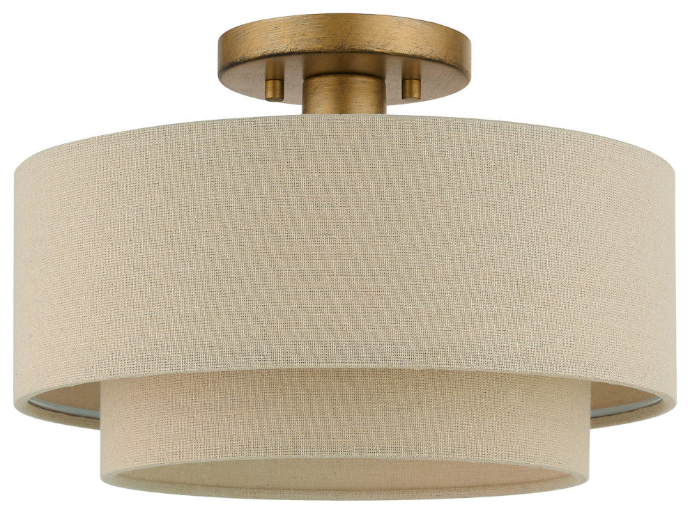 Bellingham 1-Light Antique Gold Leaf Medium Semi-Flush