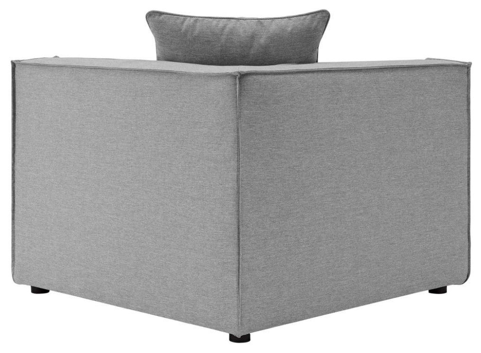 Callum 16 Round Woven Heathered Fabric Upholstered Ottoman