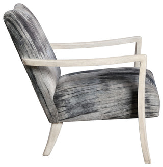 Watercolor Gray Chenille Accent Chair