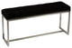 Donato Contemporary Narrow Bench, Black Velvet With Nailhead Trim
