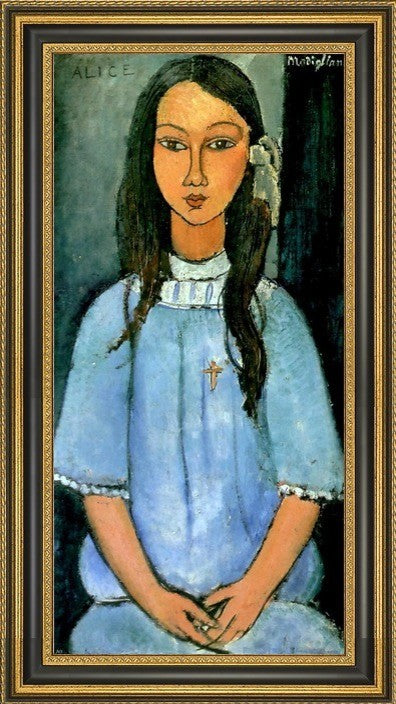 Amedeo Modigliani Alice - 14" x 28" Framed Premium Canvas Print