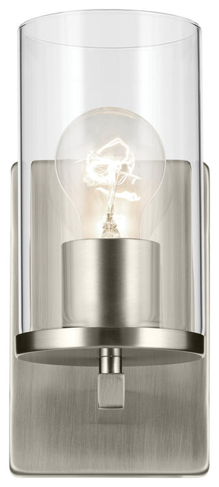 Crosby 4.5" 1-Light Wall Sconce With Clear Glass, Brushed Nickel