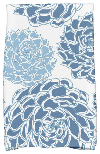 18"x30" Olivia Floral Print Kitchen Towel, Blue