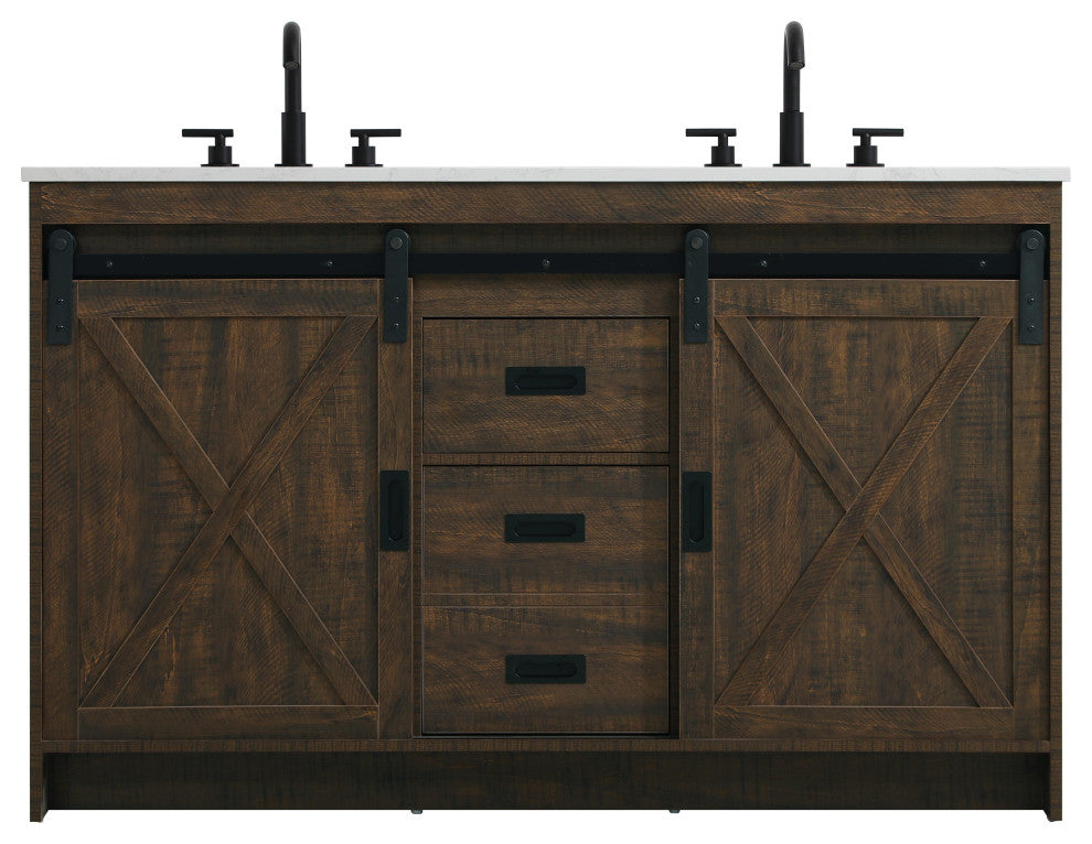 Home Living 54" Double Bathroom Vanity, Expresso