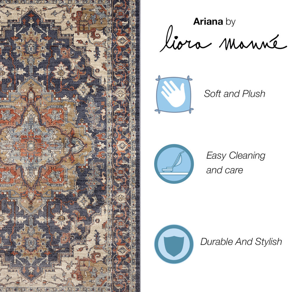 Ariana Heriz Indoor Rug Navy 8'10"x11'9"