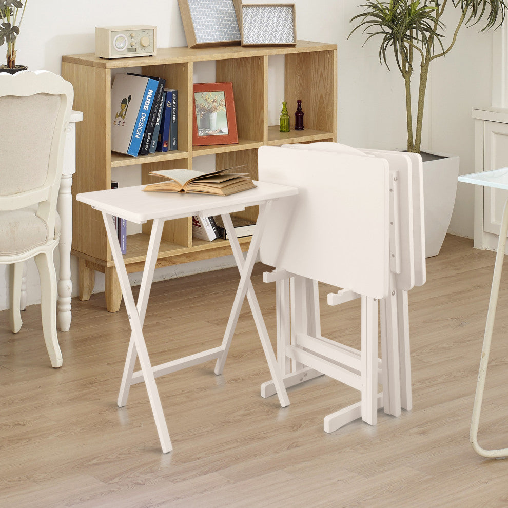 5pcs Tray Table Set White