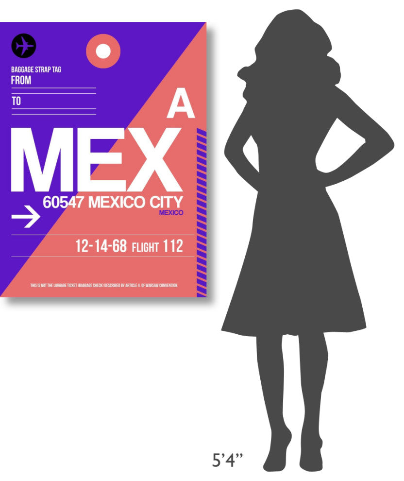 "MEX Mexico City Luggage Tag 1" Fine Art Print