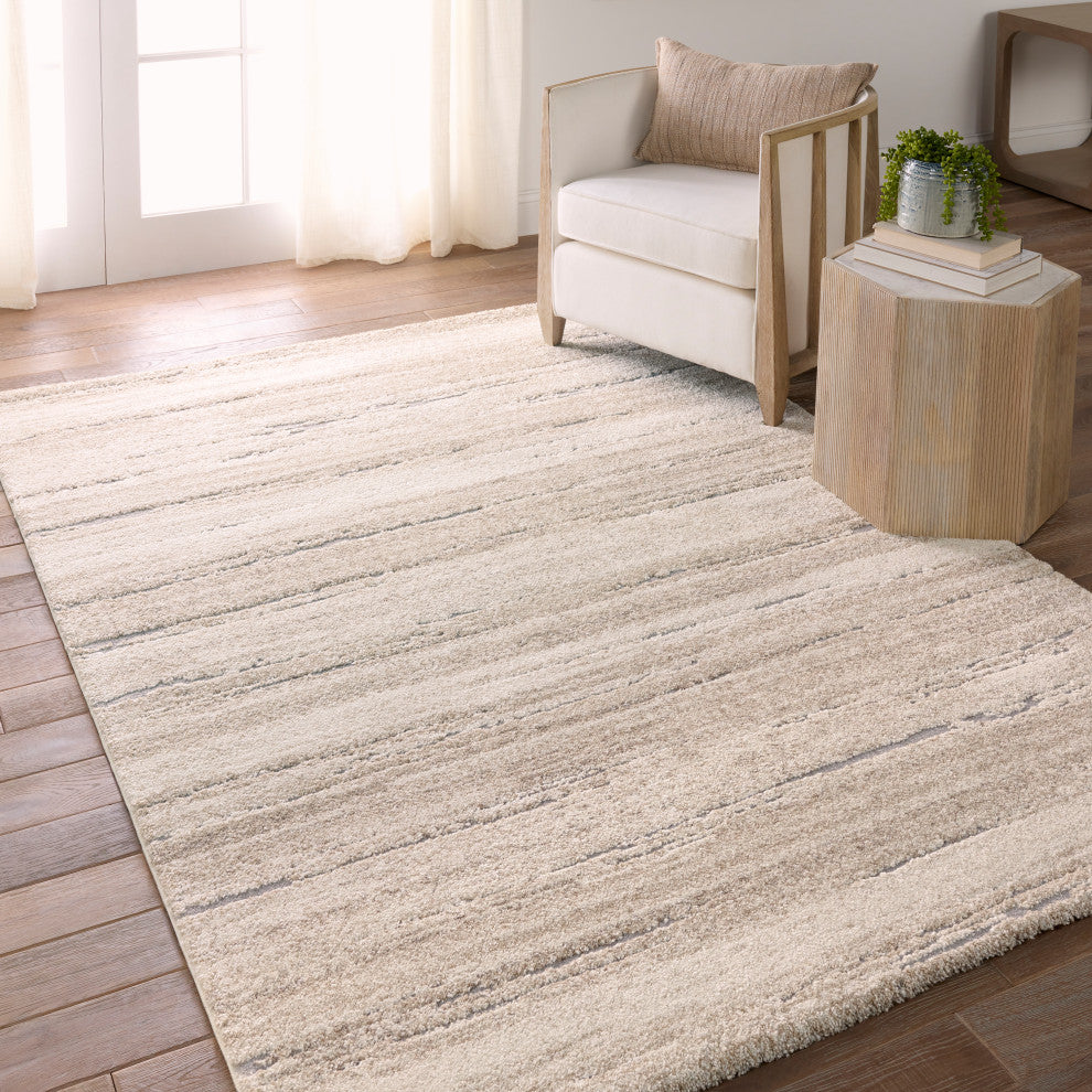 Vibe by Caramon Abstract Tan/ Cream Area Rug 8'X10'