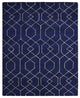 HAND KNOTTED LOOM SILK ECO-FRIENDLY RUGS-5'x8',Rectangle,Blue White,Geometric