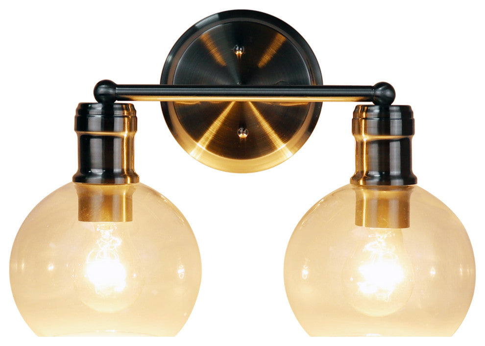 Oxa Transitional Brushed Nickel 2 Light Vanity Bath Light 14" Wide