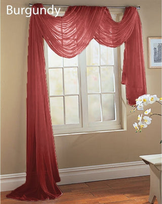 Sheer Voile 216" Long Window Scarf Swag