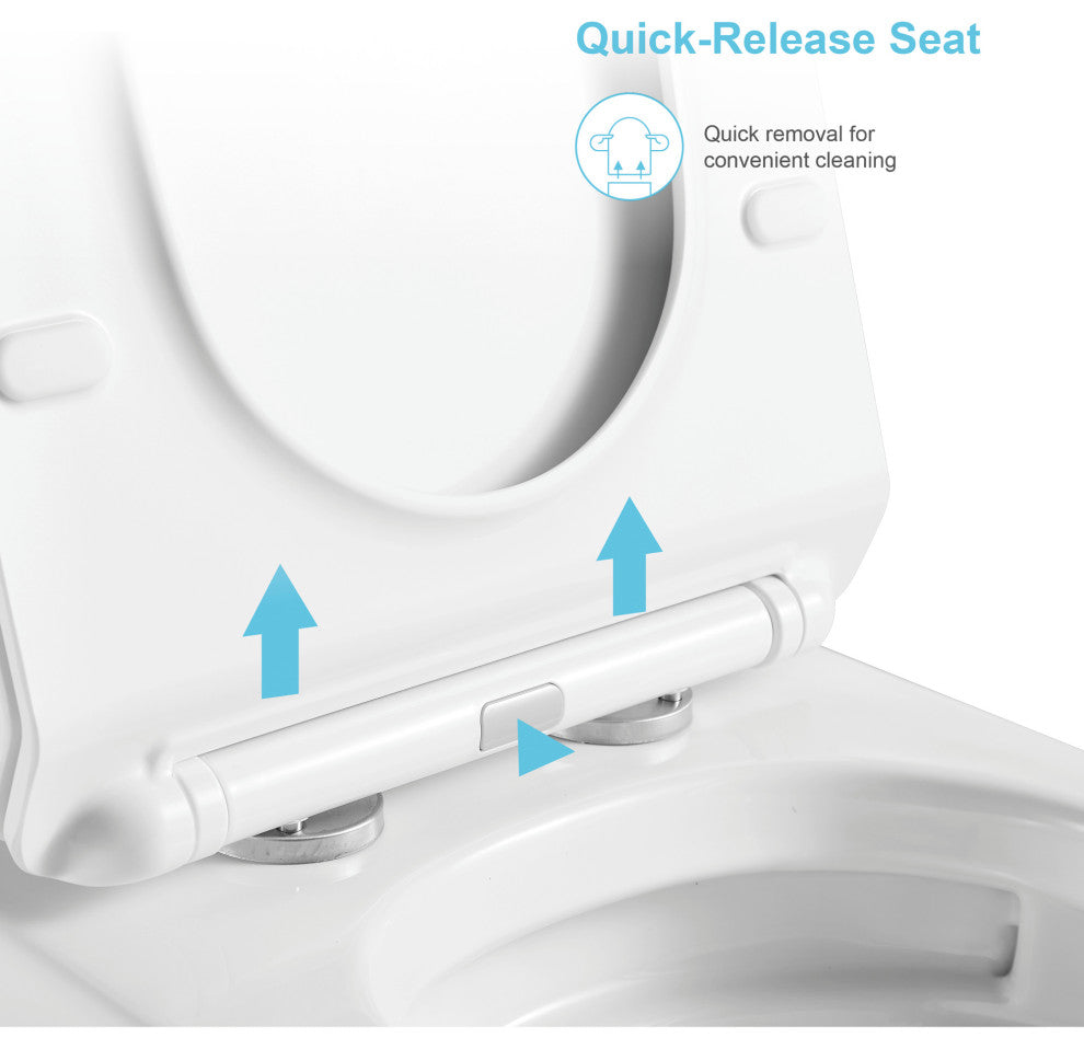 12 inches 0.88/1.28GPF Dual Flush One-Piece Toilet with Soft Close SeatWhen you"™