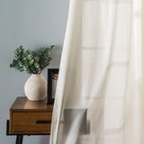 Serenity 80" x 84"  Striped Semi Sheer Grommet Panel Pair, Natural