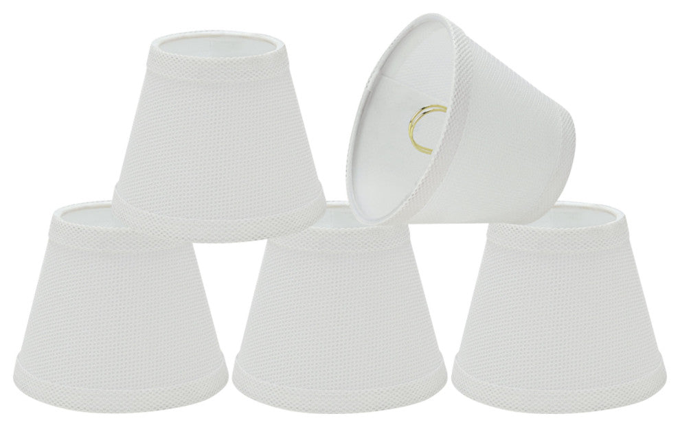 Aspen Creative 32066-5 Hardback Empire Clip-On Lamp Shade White 3" x 5" x 4"