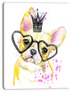 Funny Dog with Large Glasses, Contemporary Animal Art Canvas, 30"x40"